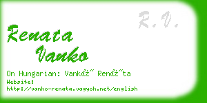 renata vanko business card
